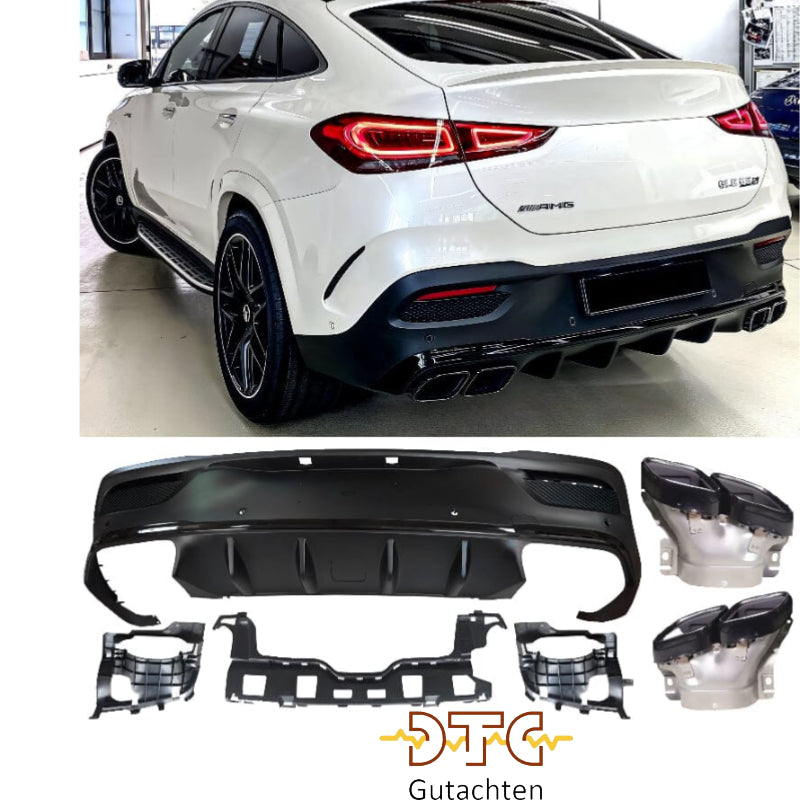 Mercedes GLE Coupé C167 Diffusor mit Auspuffblenden 2x2 (schwarz)